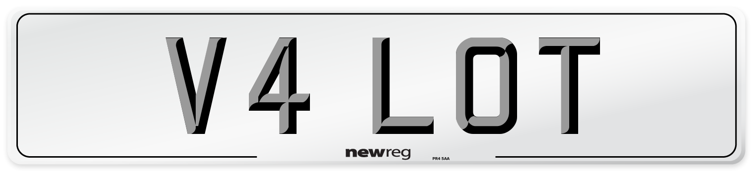 V4 LOT Number Plate from New Reg